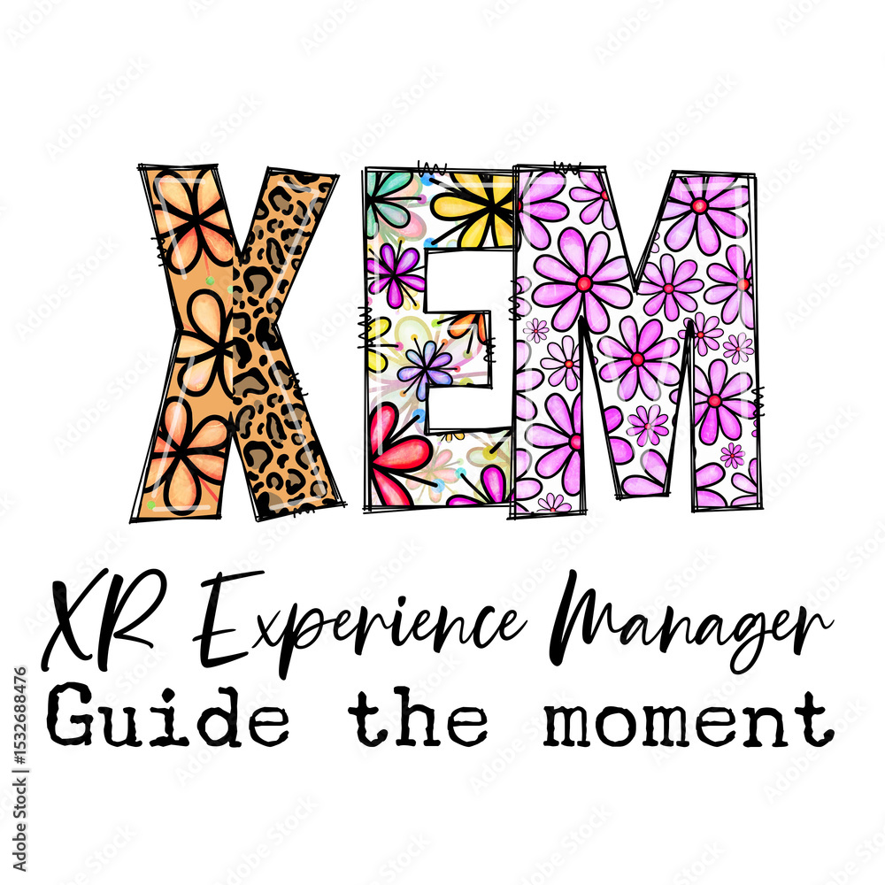 Fototapeta premium XR Experience Manager Guide the Moment Floral Leopard Design
