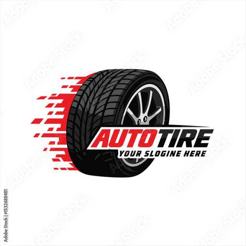 tire and wheels logo, automotive logo design