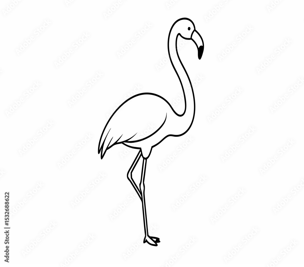 Obraz premium A vector of a flamingo outline Art & Illustration