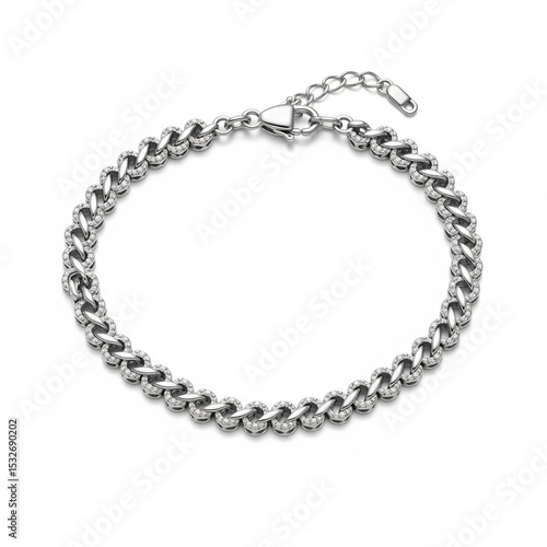 Wallpaper Mural silver bracelet isolated on white Torontodigital.ca