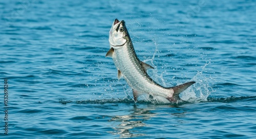 Tarpon leaping out of water