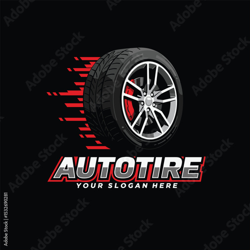tire and wheels logo, automotive logo design