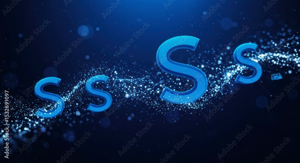 Naklejka premium Abstract design with multiple stylized 'S' characters
