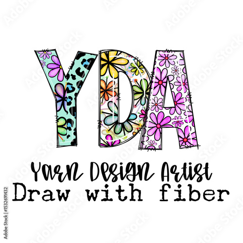 YDA Design Artist Draw with Fiber Colorful Floral Design