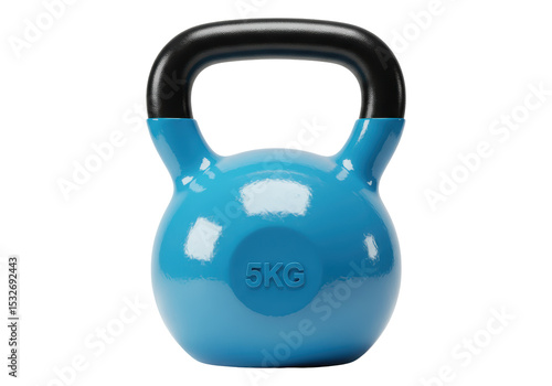 Isolated Blue 5kg Kettlebell Fitness Weight Training