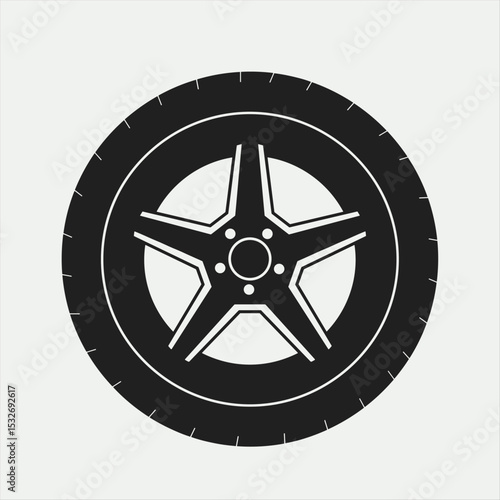 tire and wheels logo, automotive logo design