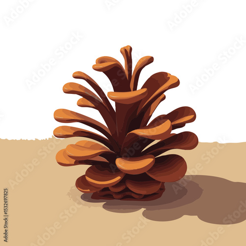 Flat Pinecone in Warm Brown, Natural Forest Icon