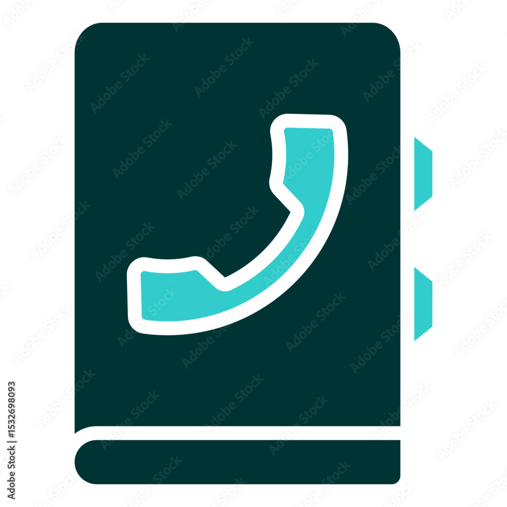 Contact Book - Glyph Dual Tone Silhouette icon - Notebook with phone symbol and tabs, representing address book or stored contact list Contact Book - Glyph Dual Tone Silhouette icon - Notebook with phone symbol and tabs, representing address book or stored contact list