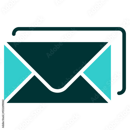 All Mail - Glyph Dual Tone Silhouette icon - Standard envelope symbolizing direct mail or basic email correspondence
