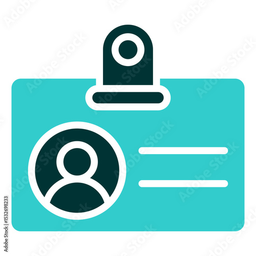 ID Badge - Glyph Dual Tone Silhouette icon - Personal identification badge, representing official identity or access pass