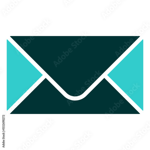 Message - Glyph Dual Tone Silhouette icon - Envelope icon representing email correspondence for inquiries and communication