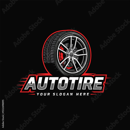 tire and wheels logo, automotive logo design
