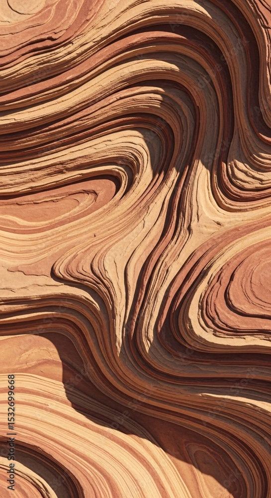 Fototapeta premium Abstract swirling sandstone texture with warm earthy tones