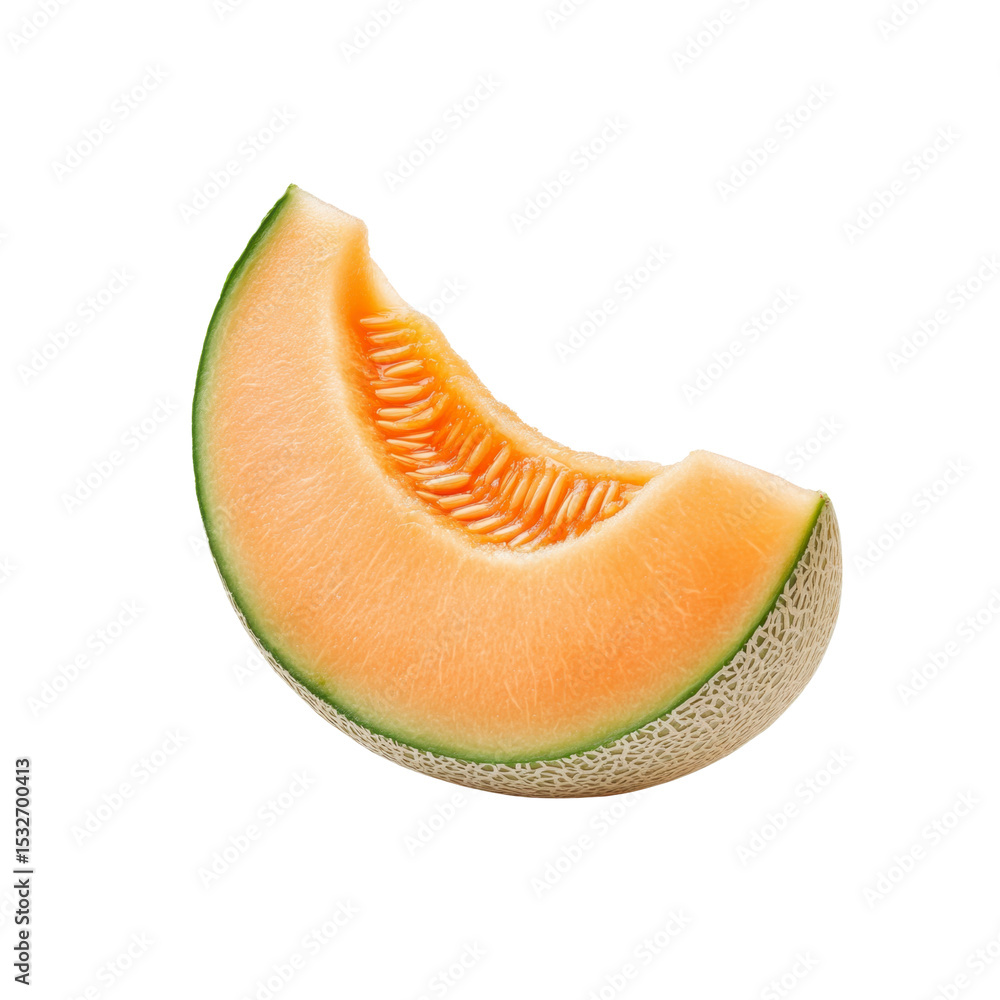 Juicy Slice of Honeydew Melon Isolated on Black Background Juicy Slice of Honeydew Melon Isolated on Black Background