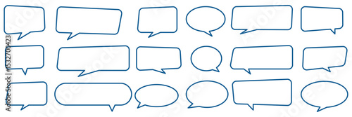 speech bubble line editable icon set. Speech Bubble set. Talk bubble. Blank empty vector white speech bubbles. eps 10