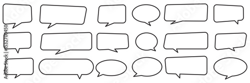 speech bubble line editable icon set. Speech Bubble set. Talk bubble. Blank empty vector white speech bubbles. eps 10