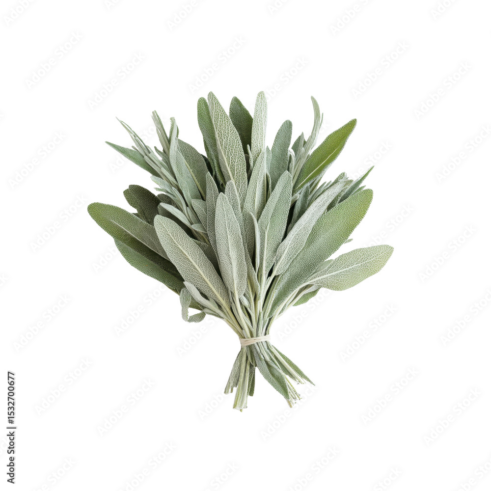 Obraz premium Fresh Bundle of Sage Leaves - Culinary Herb, Aromatic Plant