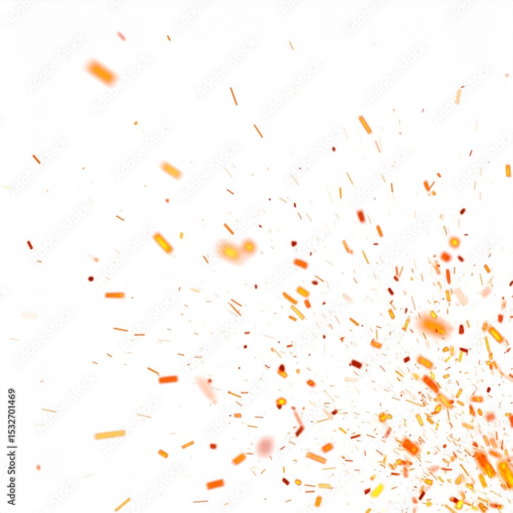 Obraz premium Orange and Red Sparks on White Background