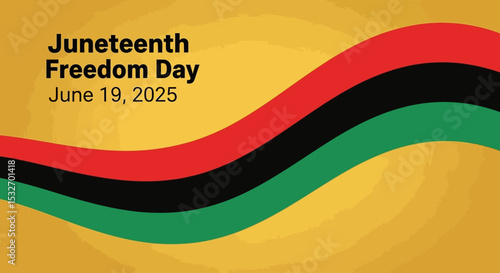 Juneteenth Freedom Day Banner with Pan-African Flag Colors – June 19 Black History Celebration Design