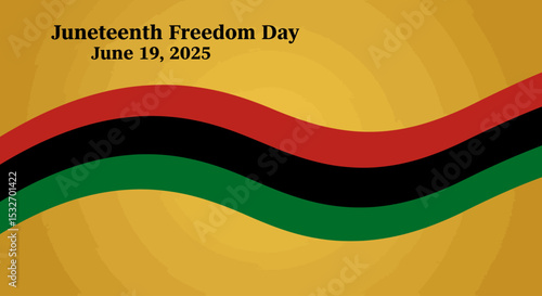 Juneteenth Freedom Day Banner with Pan-African Flag Colors – June 19 Black History Celebration Design