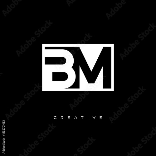 BM Negative Space Logo – Minimalist Black & White Monogram for Creative Branding, Fashion, Identity & Modern Logo Design
