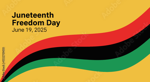 Juneteenth Freedom Day Banner with Pan-African Flag Colors – June 19 Black History Celebration Design