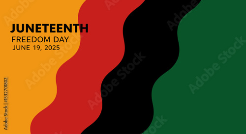 Juneteenth Freedom Day Banner with Pan-African Flag Colors – June 19 Black History Celebration Design