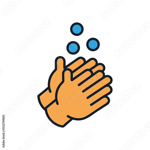 Hand washing icon vector art illustration
