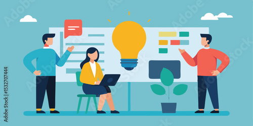 Team brainstorming innovative ideas project planning meeting