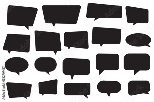 Speech Bubbles set.  speech bubble comic signs. Blank speech bubbles, chatting box, message box for poster, t shirt, comics, banner. Vector illustration, vintage design eps 10
