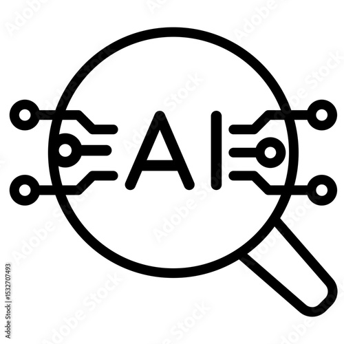 AI seach icon vector illustration