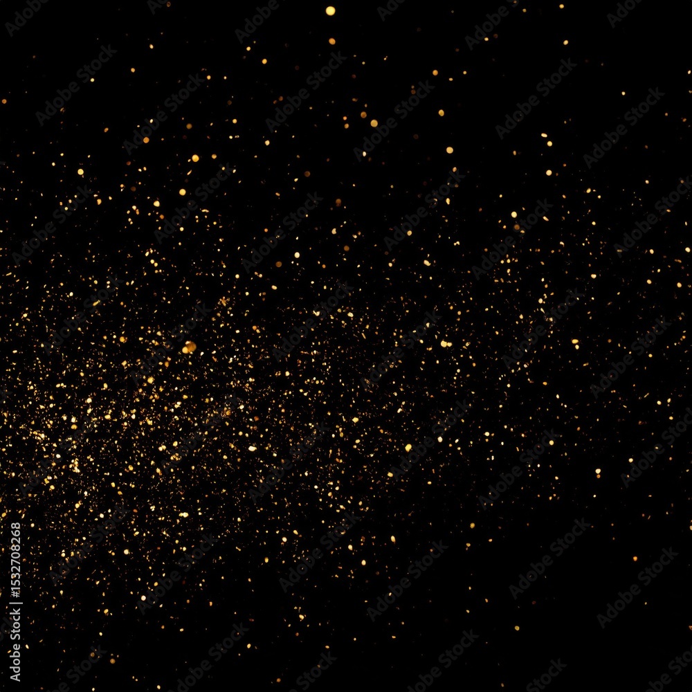 Golden Glitter on Black Background Golden Glitter on Black Background