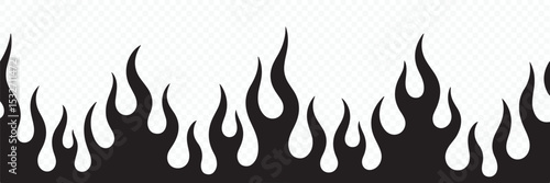 Stylized Fire Flames Seamless Pattern Vector