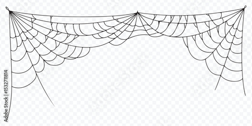 Spooky Cobweb Line Art Graphic Element Vector