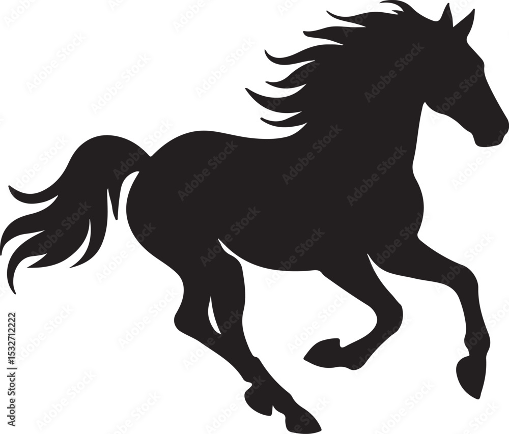 Obraz premium Horse galloping with flowing mane.