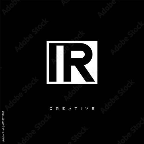 IR Negative Space Logo – Minimalist Black & White Monogram for Creative Branding, Fashion, Identity & Modern Logo Design	