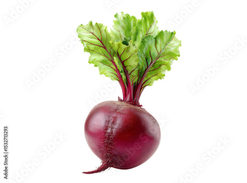 Fresh beetroot with vibrant green leaves isolated on black background, Isolated On Transparent Background