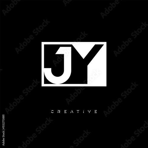 JY Negative Space Logo – Minimalist Black & White Monogram for Creative Branding, Fashion, Identity & Modern Logo Design	