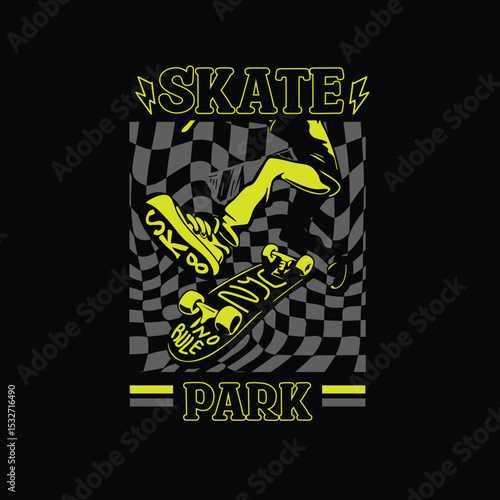 Skate Park Nyc Vector graphic illustration design