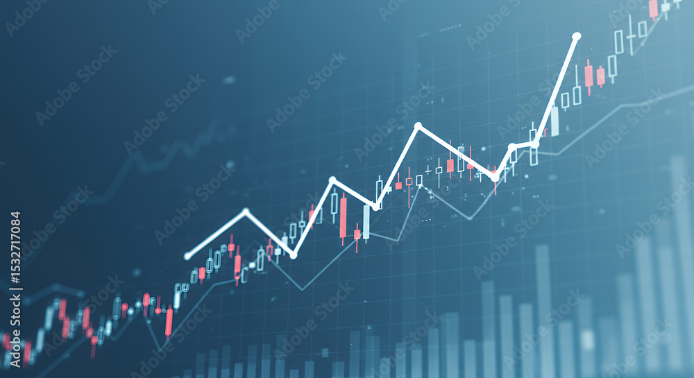 Fototapeta premium Stock Market Chart Analysis and Financial Growth