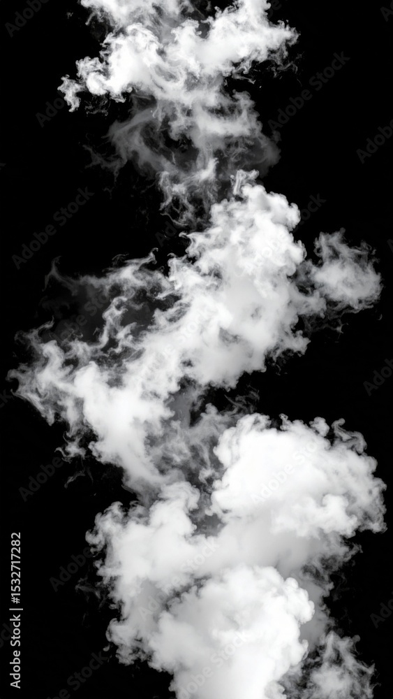 Obraz premium Abstract White Smoke on Black Background