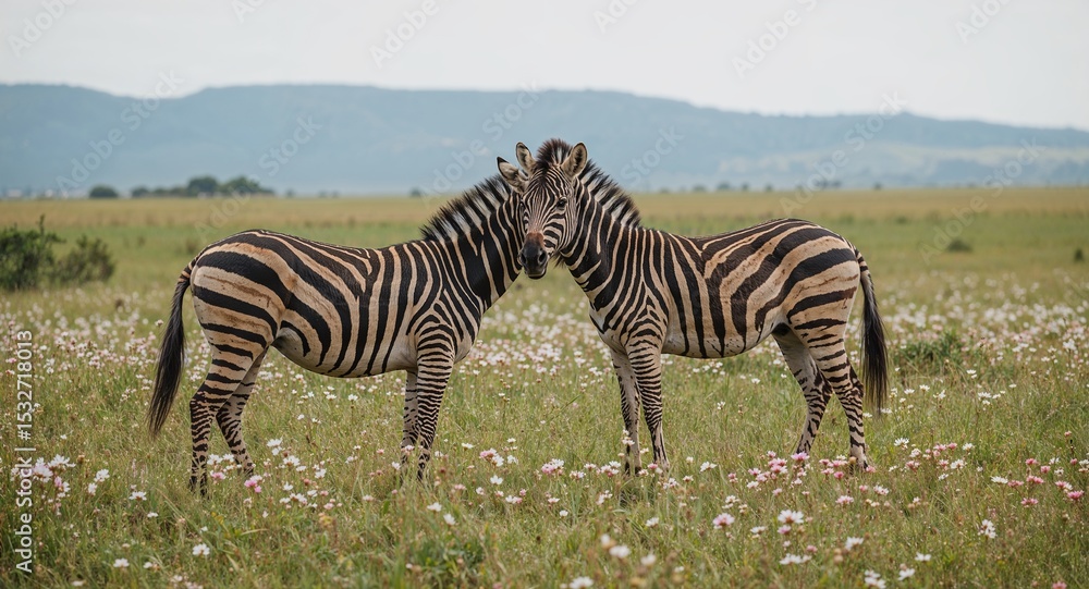 Obraz premium Hyper-Realistic Zebra Portraits Serene Savanna Wildlife Moments