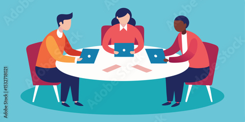 Diverse team collaboration meeting technology laptop computers