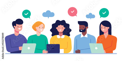 Diverse team collaboration successful project completion