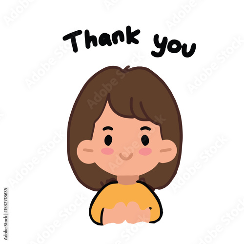 baby girl with a thankyou sign