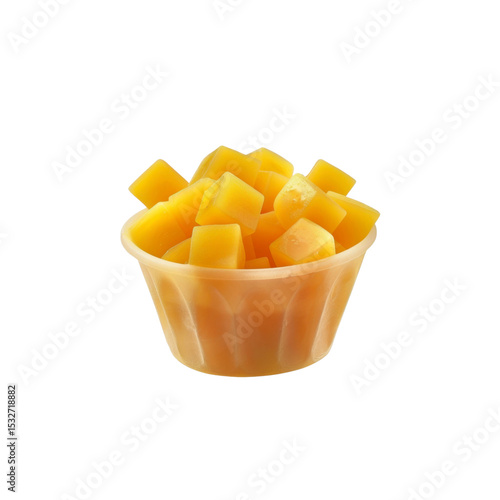 Delicious Mango Cubes in a Disposable Cup