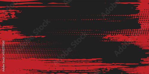 abstract grunge Vector red and black background with sporty brush motif modern