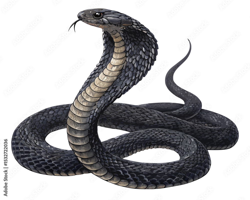 Fototapeta premium A black animal designations snake