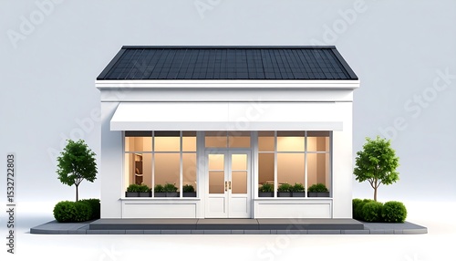 White storefront, simple design