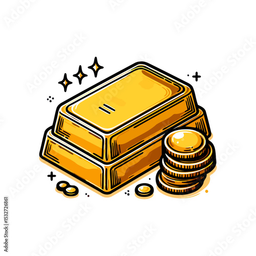 Gold Bars and Coins: A Symbol of Wealth and Financial Success